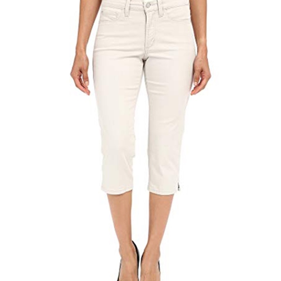 NYDJ Womens Petite Size Ariel Crop Jeans with Embellished Pocket